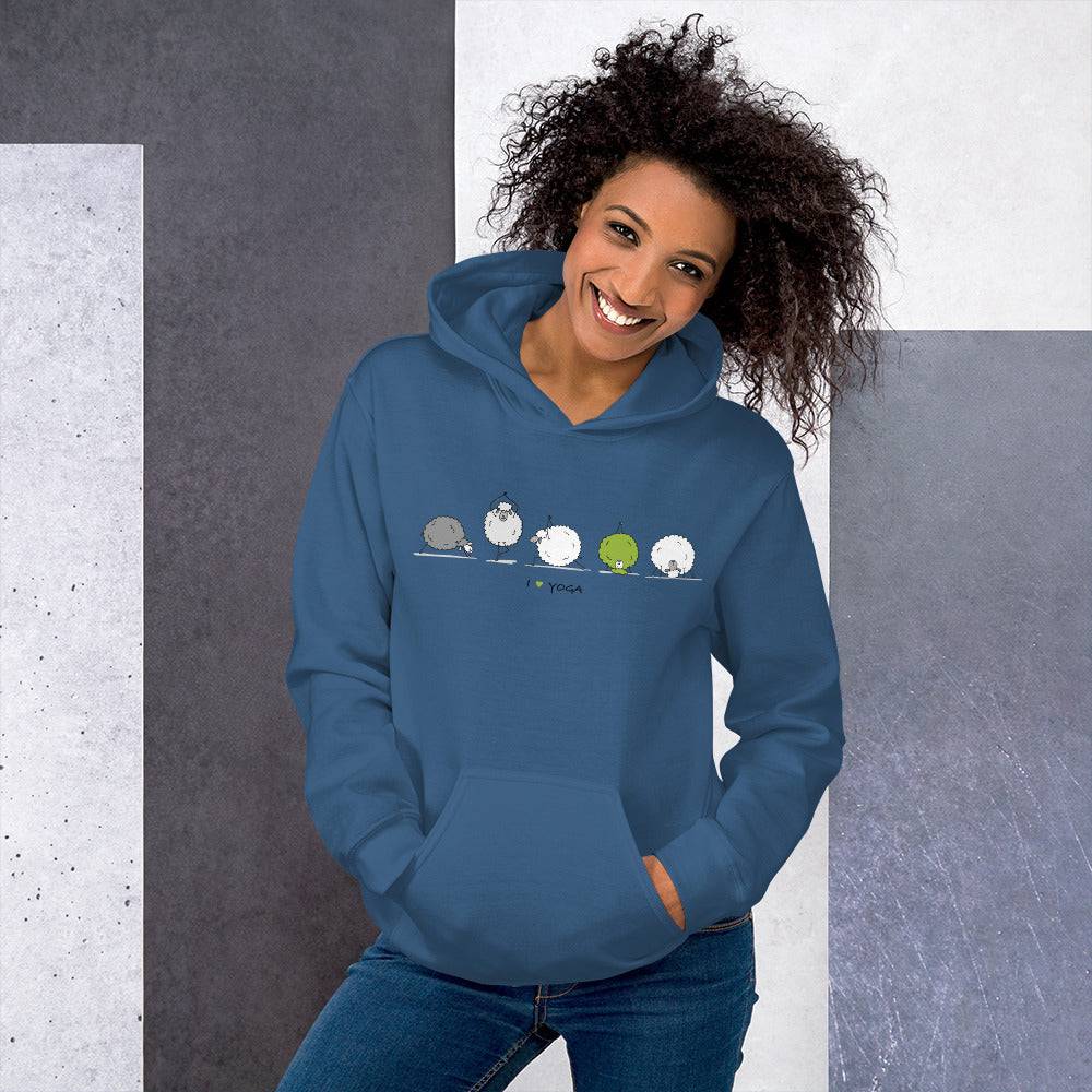 Unisex Hoodie/Sheep-Yoga - Enet Images
