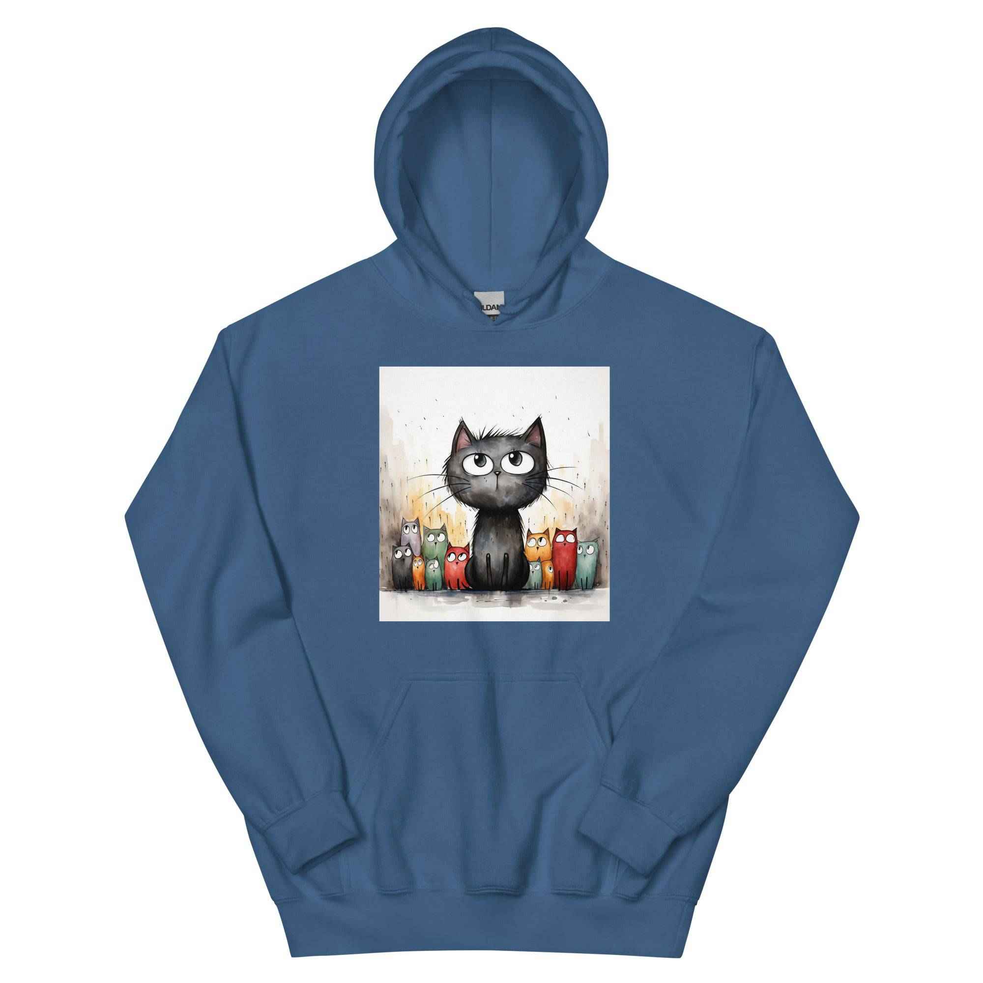 Unisex Hoodie/Handsketched-Cats - Enet Images