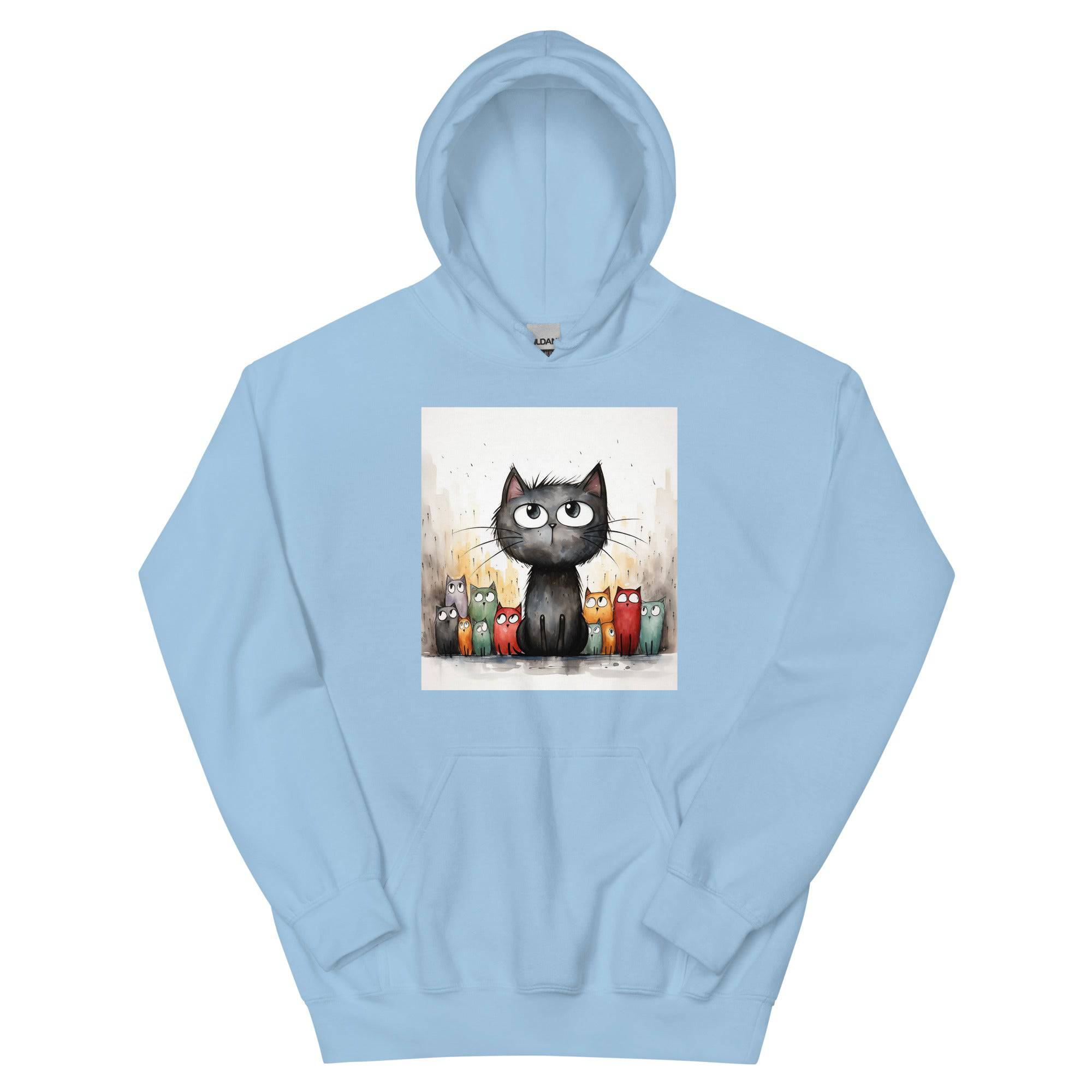 Unisex Hoodie/Handsketched-Cats - Enet Images