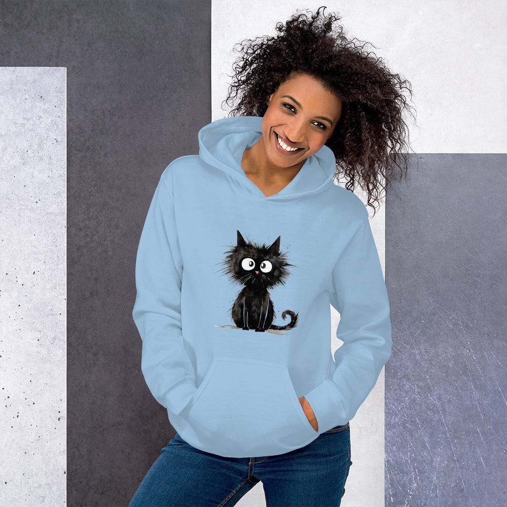 Unisex Hoodie/Black-Funny-Cat - Enet Images