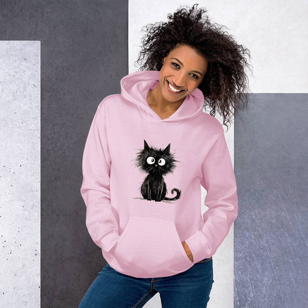 Unisex Hoodie/Black-Funny-Cat - Enet Images