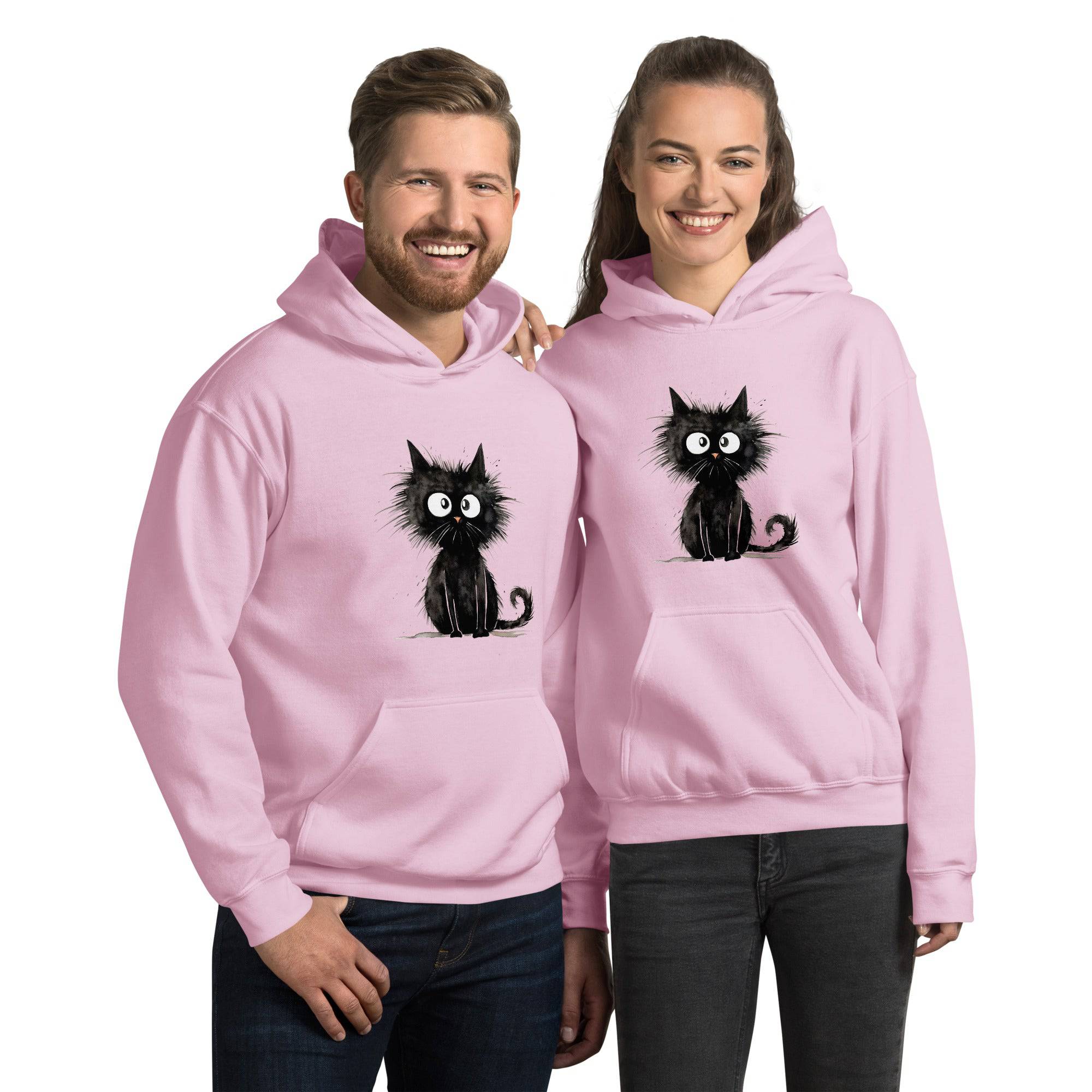 Unisex Hoodie/Black-Funny-Cat - Enet Images