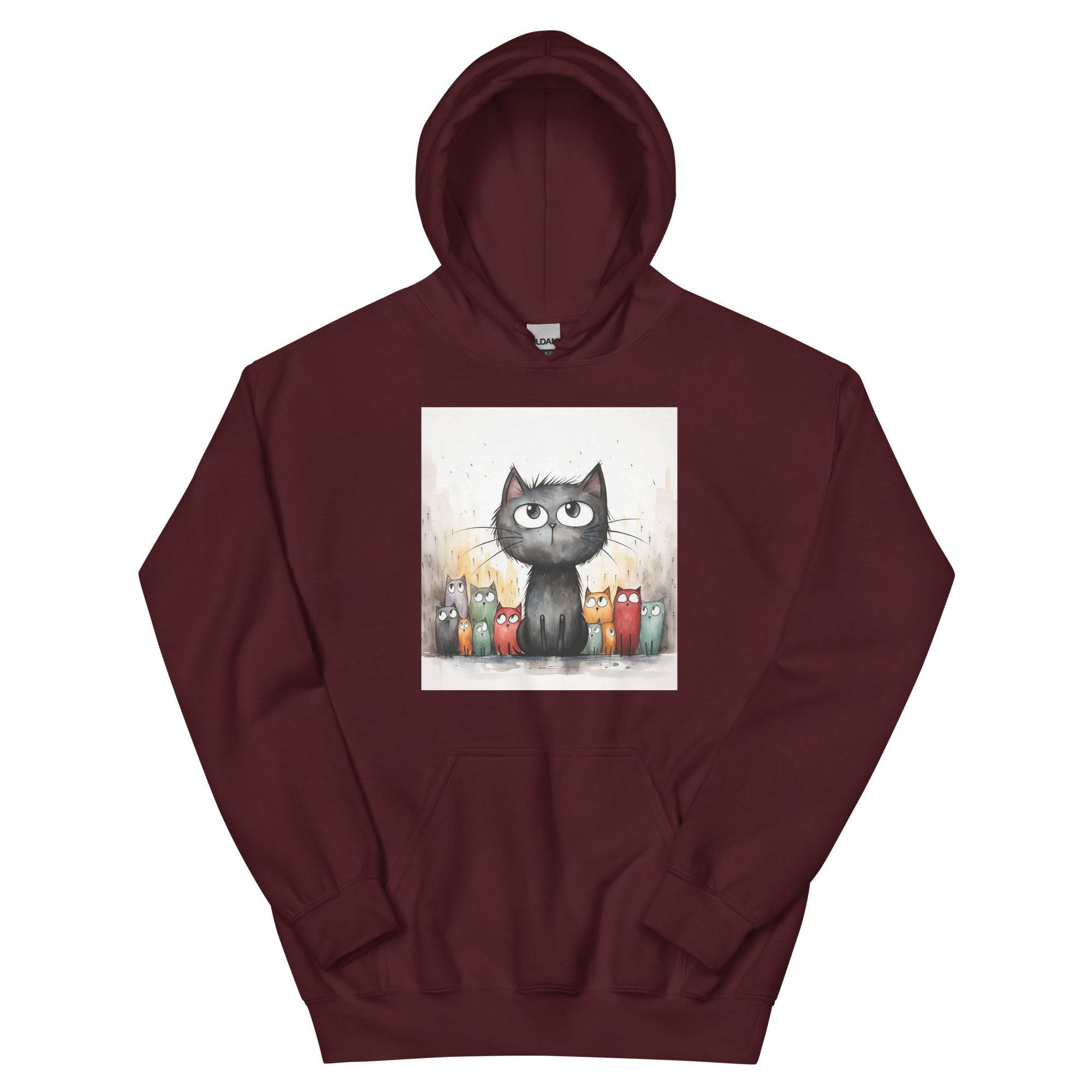 Unisex Hoodie/Handsketched-Cats - Enet Images