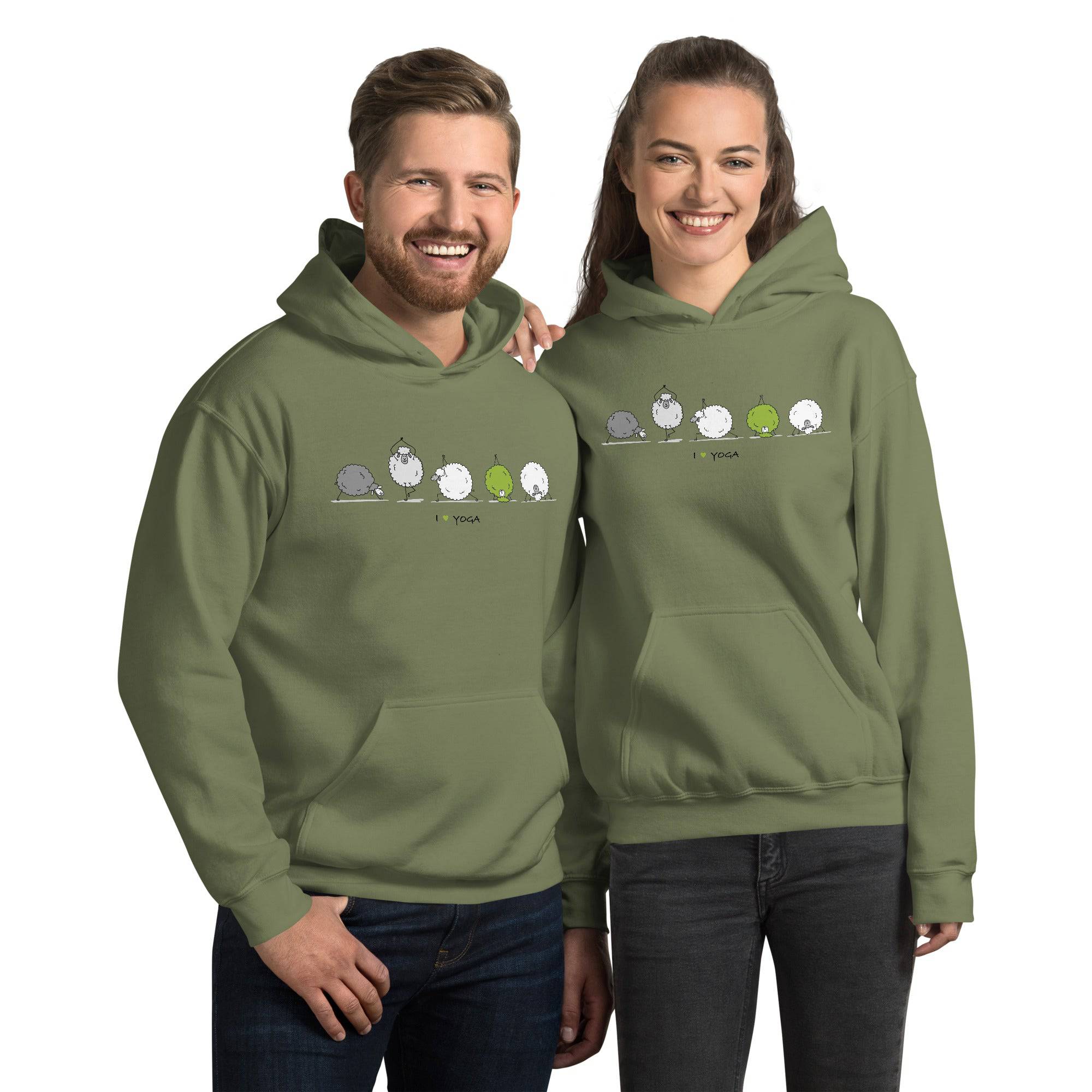 Unisex Hoodie/Sheep-Yoga - Enet Images
