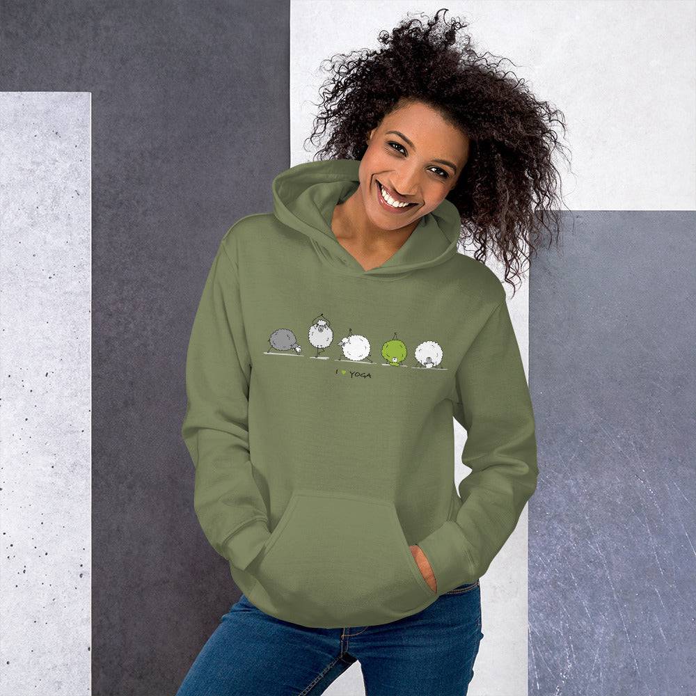 Unisex Hoodie/Sheep-Yoga - Enet Images