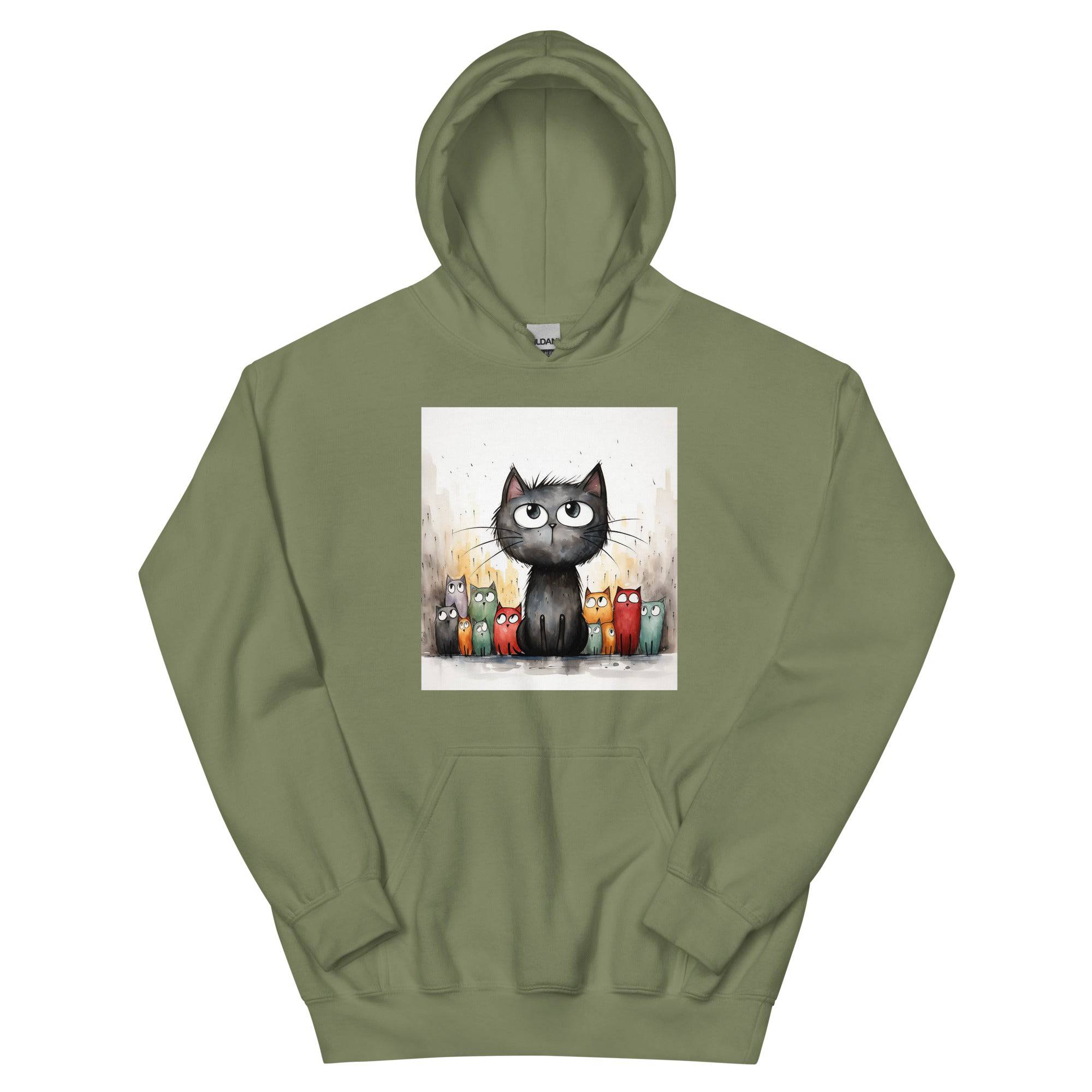 Unisex Hoodie/Handsketched-Cats - Enet Images