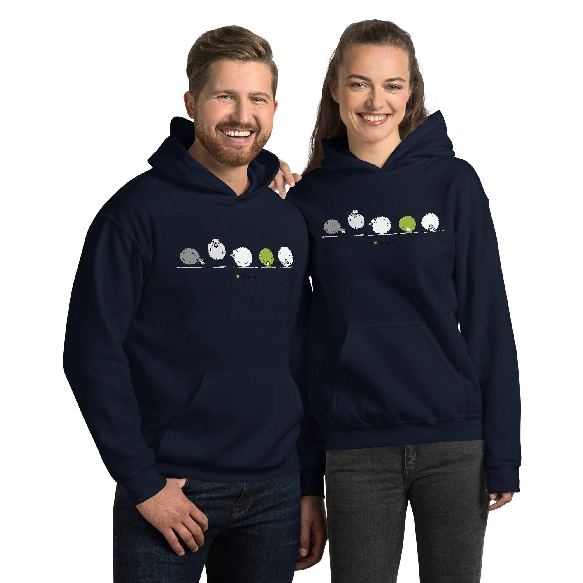 Unisex Hoodie/Sheep-Yoga - Enet Images