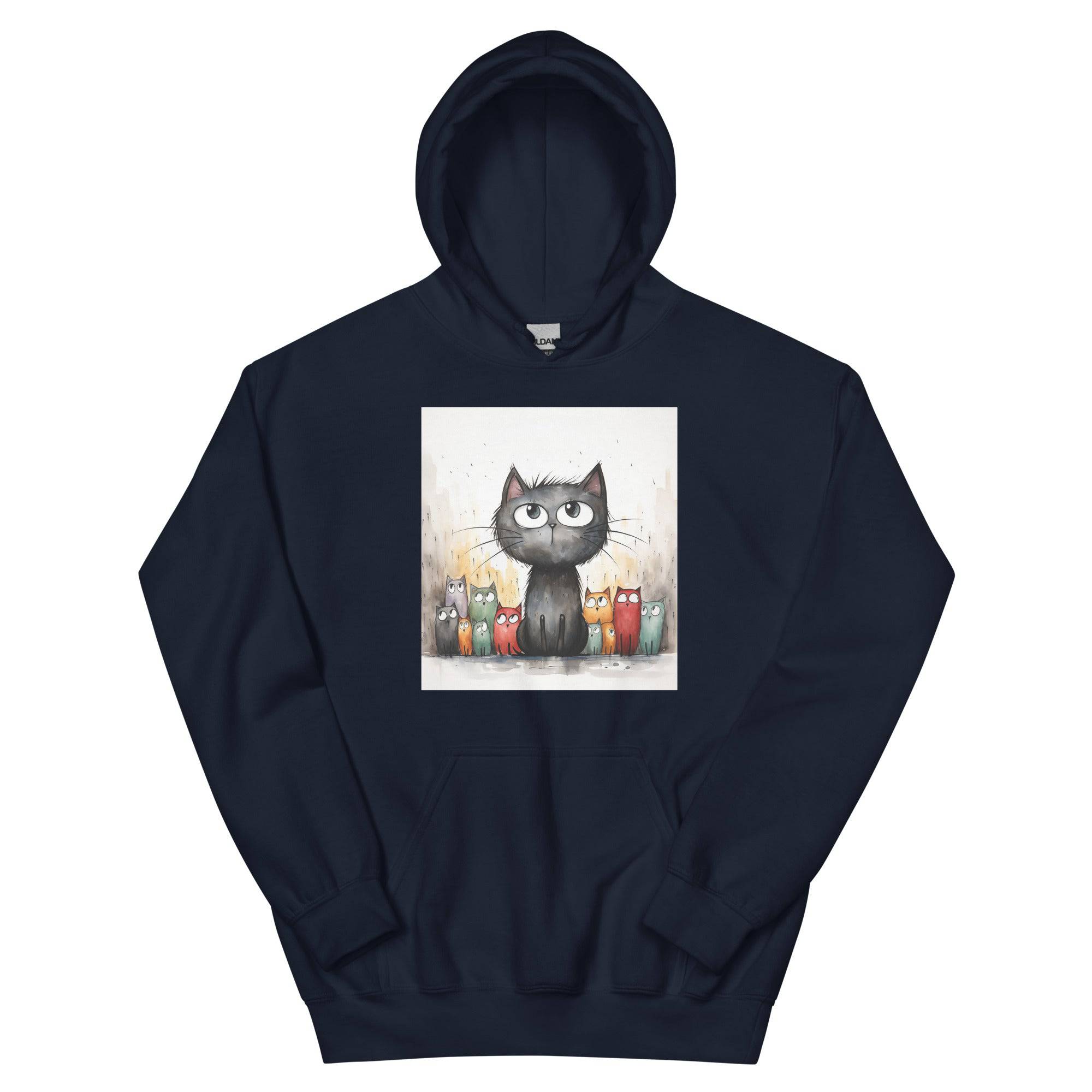 Unisex Hoodie/Handsketched-Cats - Enet Images