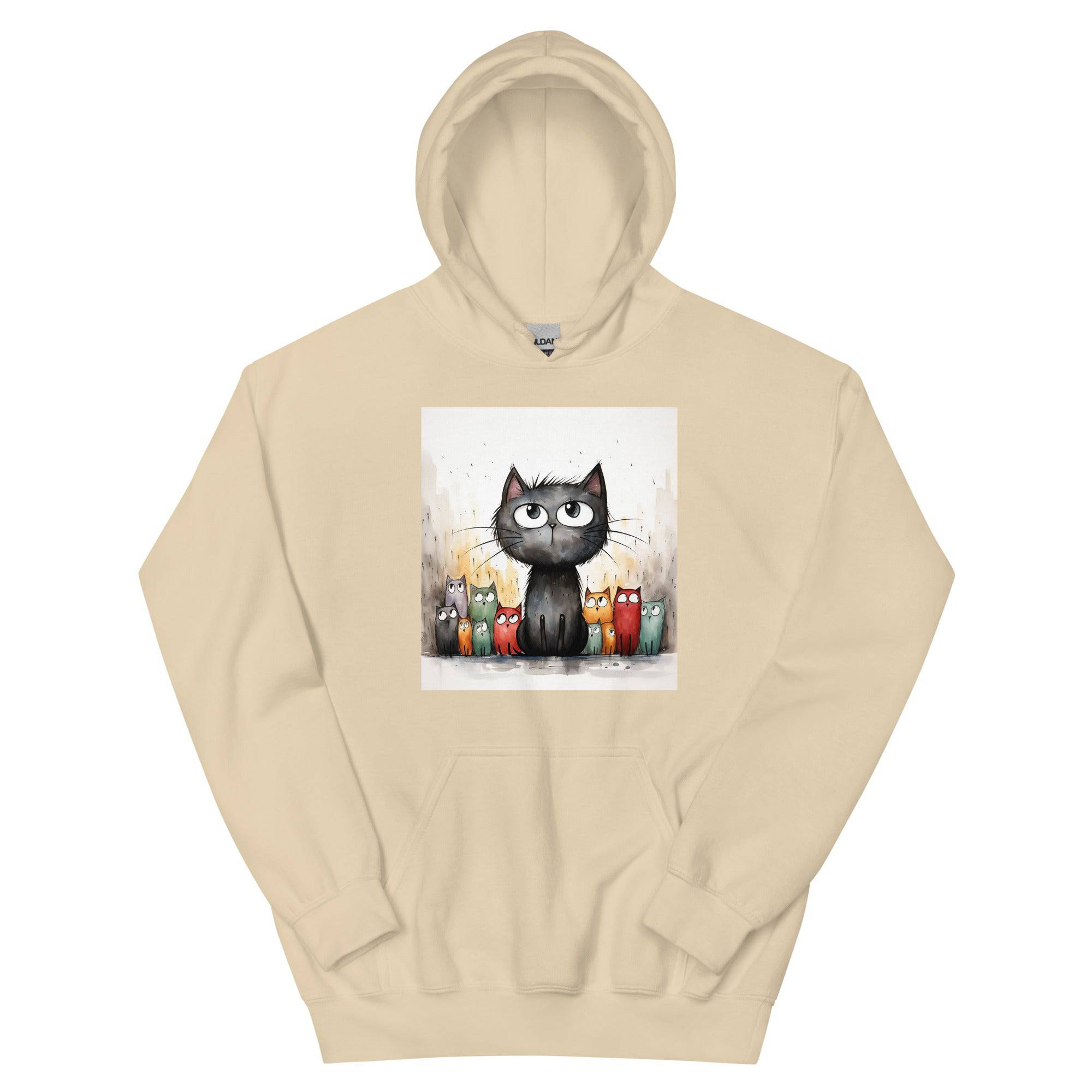 Unisex Hoodie/Handsketched-Cats - Enet Images