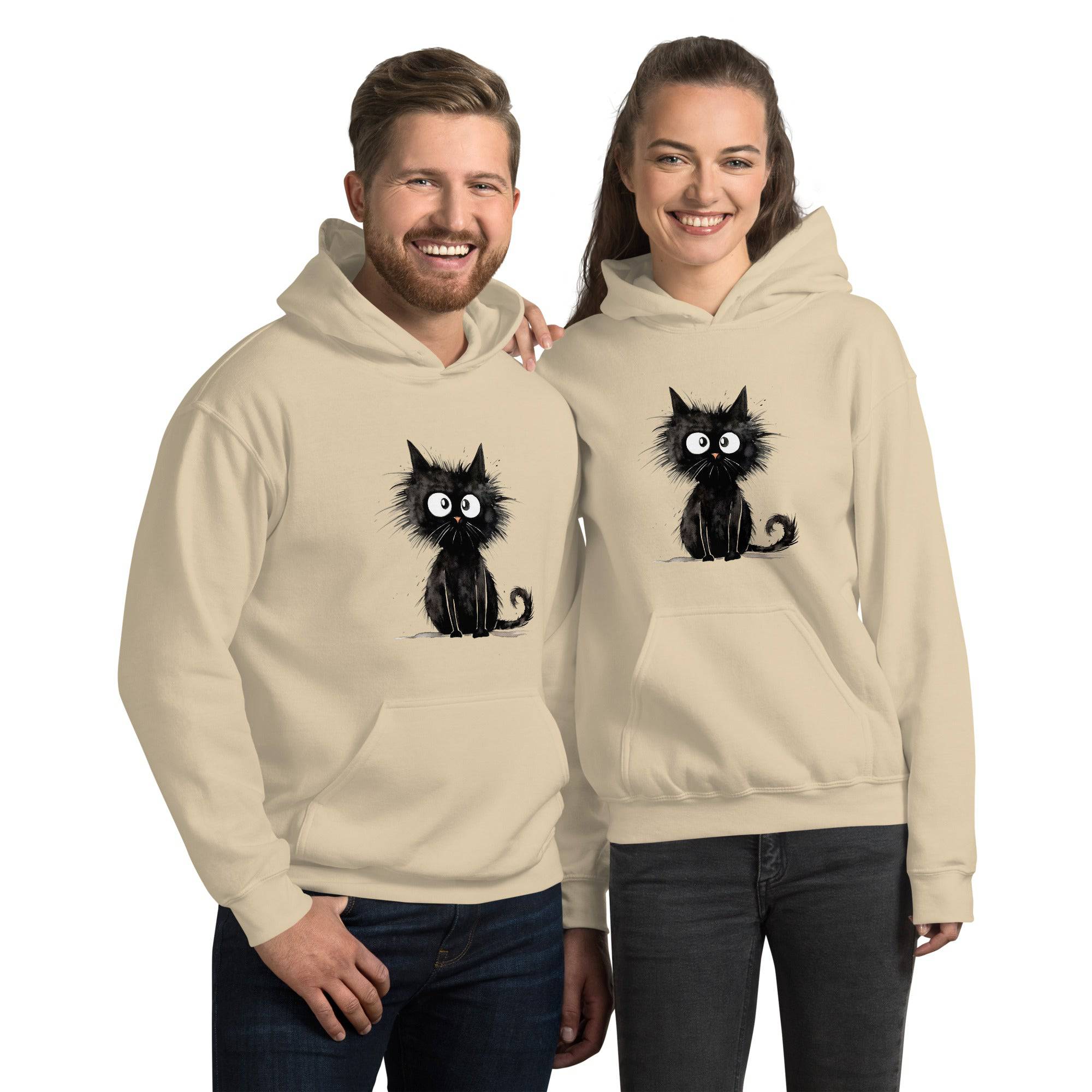 Unisex Hoodie/Black-Funny-Cat - Enet Images