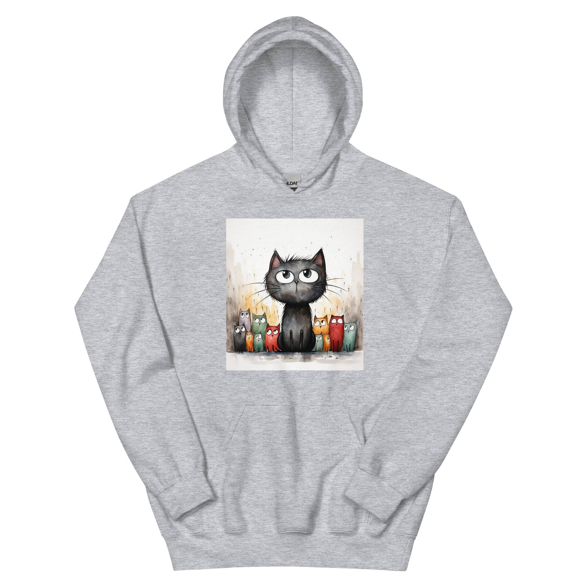 Unisex Hoodie/Handsketched-Cats - Enet Images