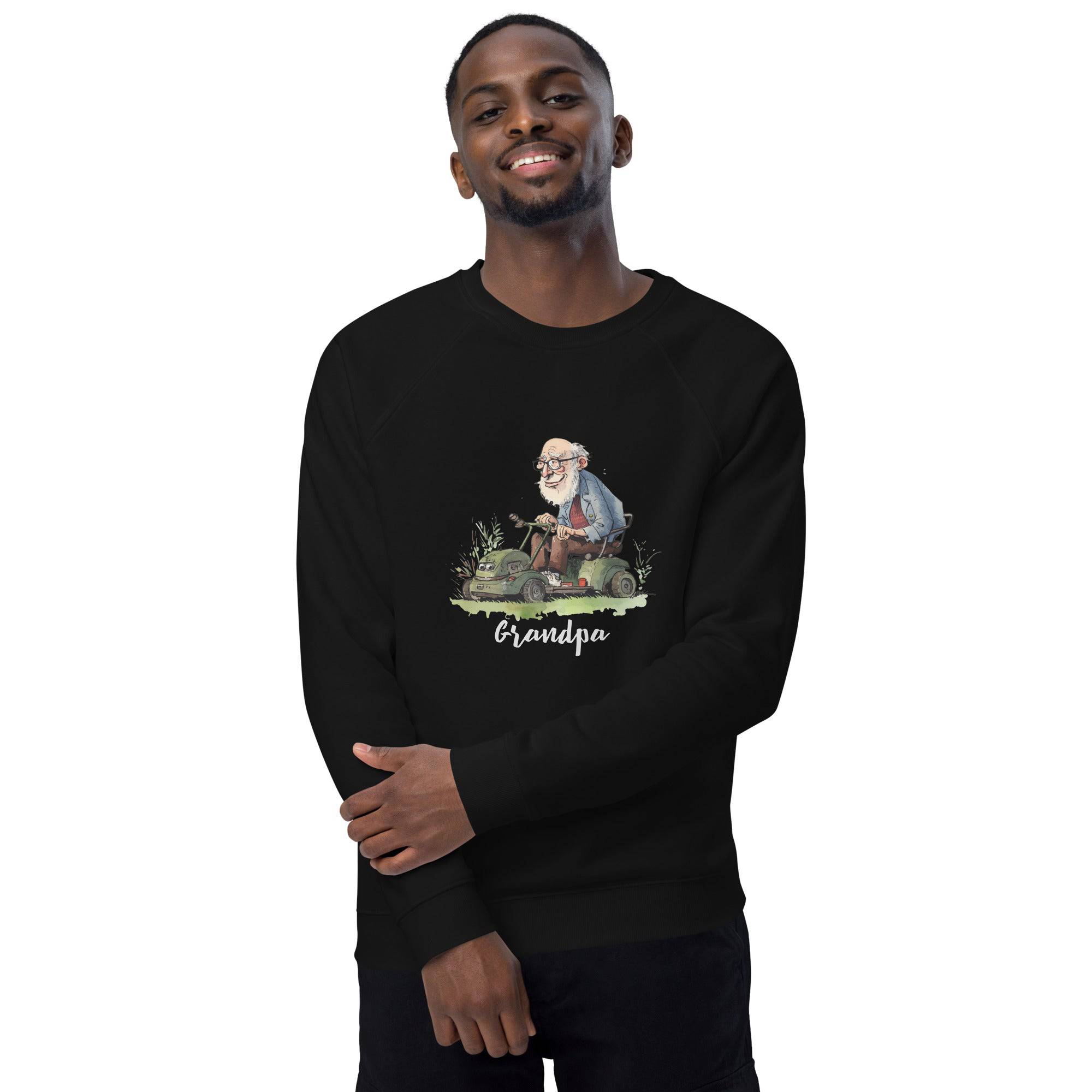 Unisex organic sweatshirt/Grandpa/Cutting-The-Lawn - Enet Images