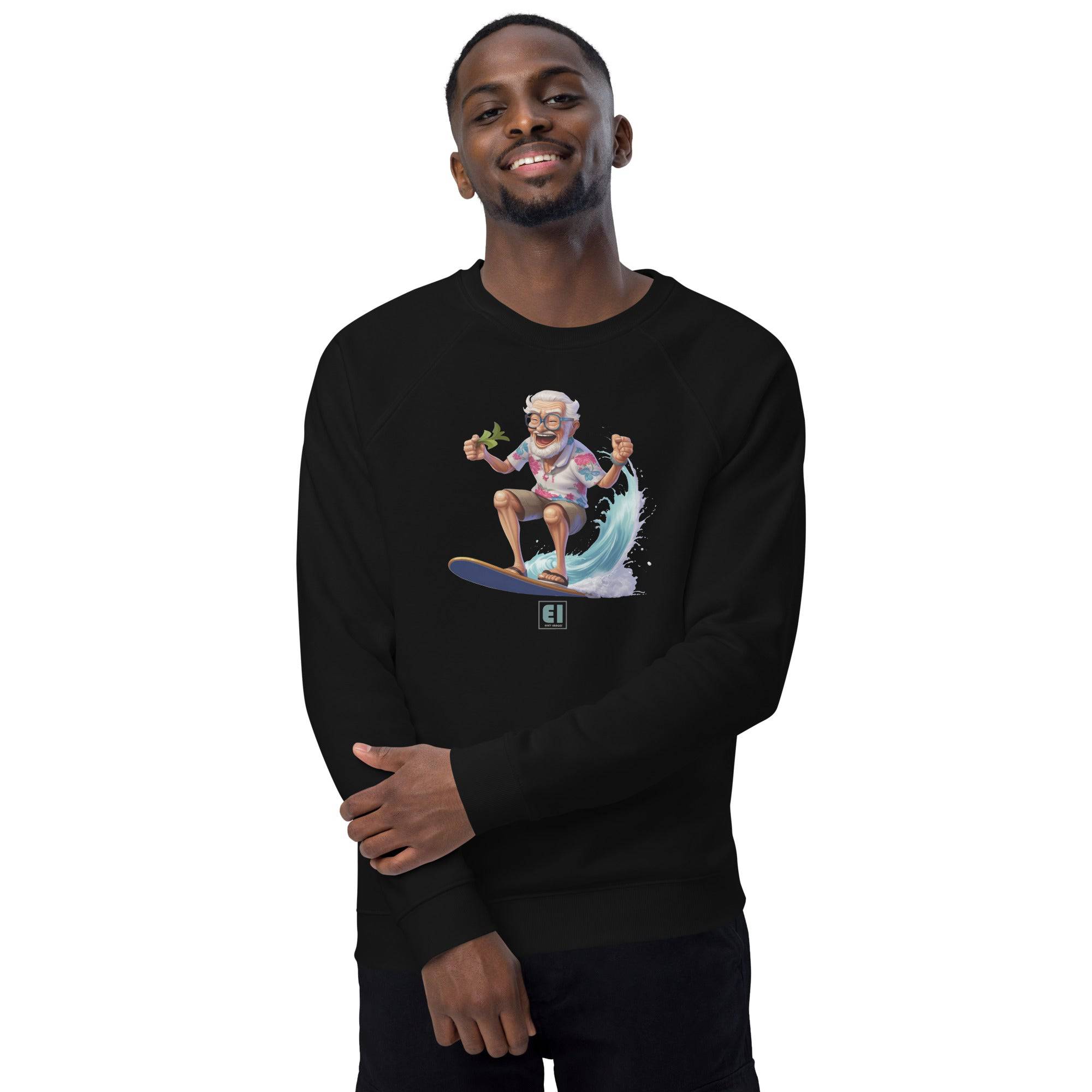 Unisex organic sweatshirt/Grandpa-Surfin - Enet Images