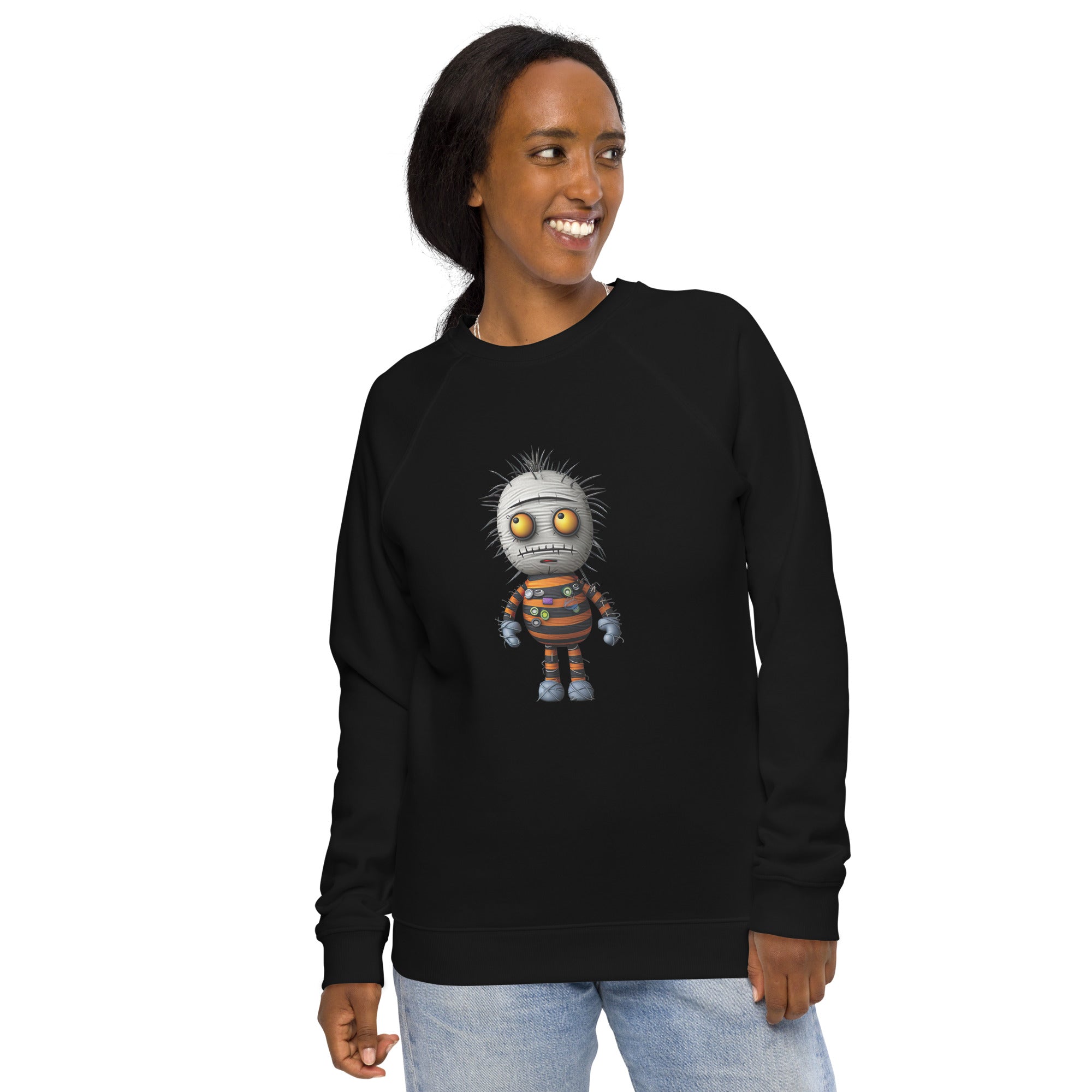 Unisex Organic Sweatshirt/Funny-Creepy-Doll - Enet Images