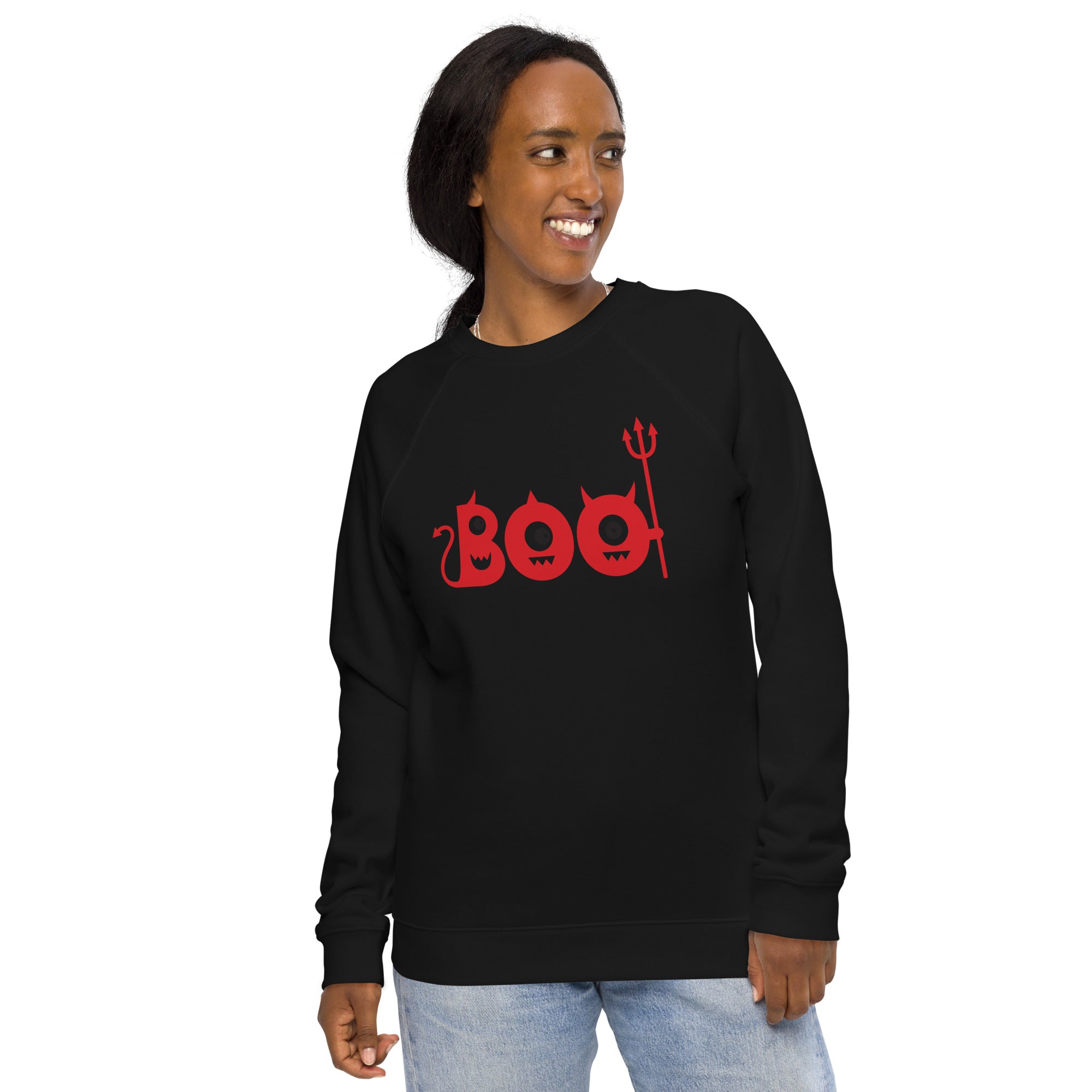 Unisex Organic Sweatshirt/Boo-Halloween - Enet Images