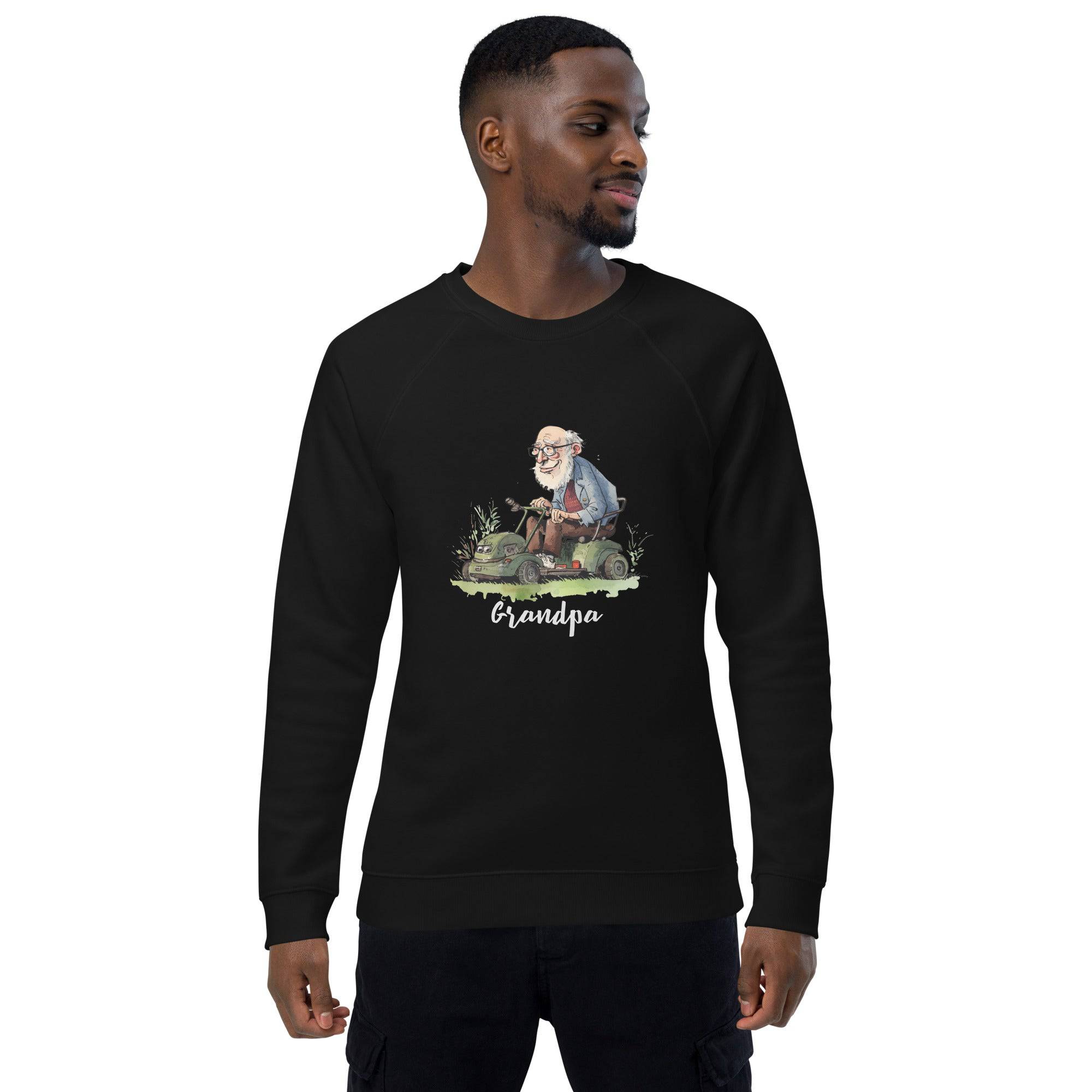 Unisex organic sweatshirt/Grandpa/Cutting-The-Lawn - Enet Images