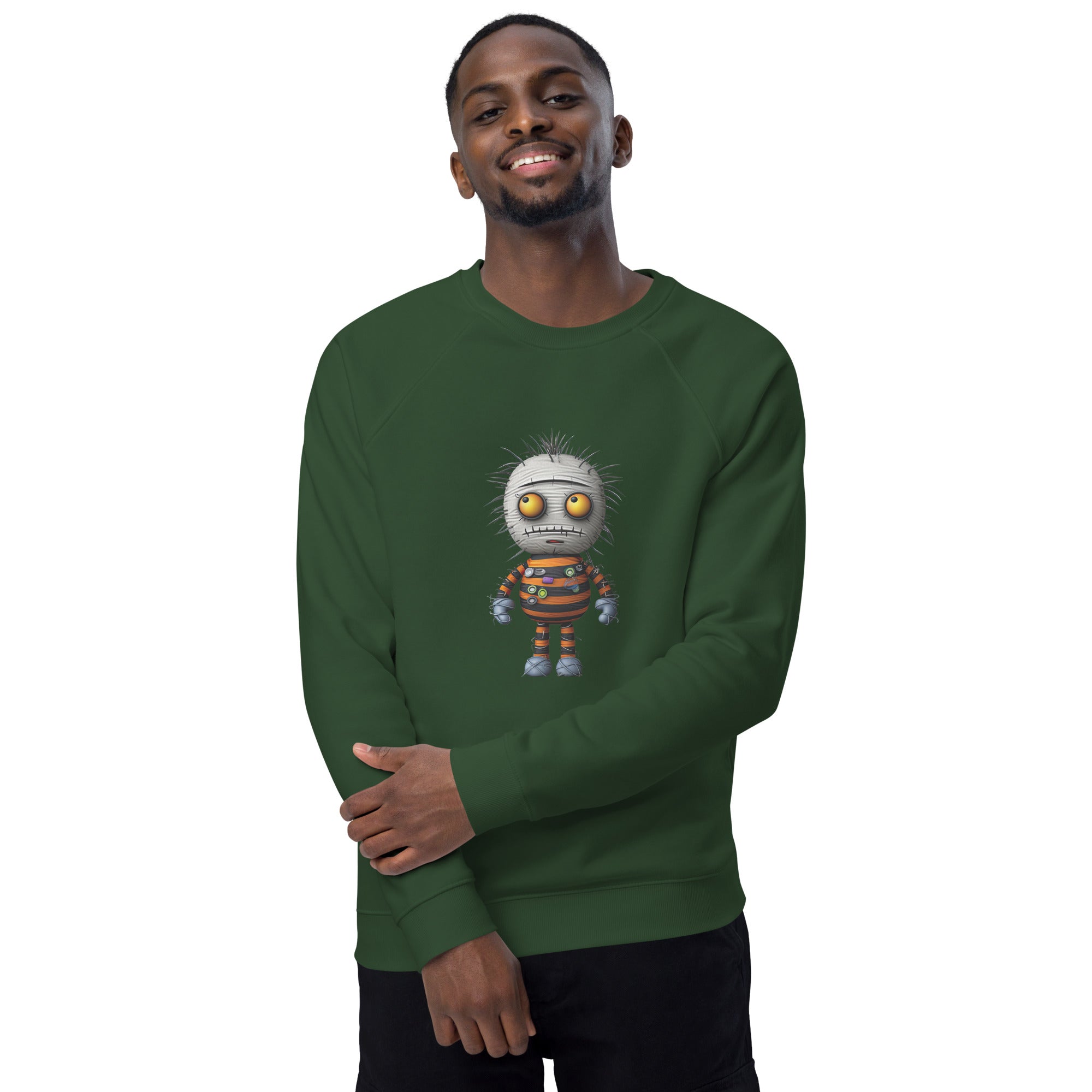 Unisex Organic Sweatshirt/Funny-Creepy-Doll - Enet Images