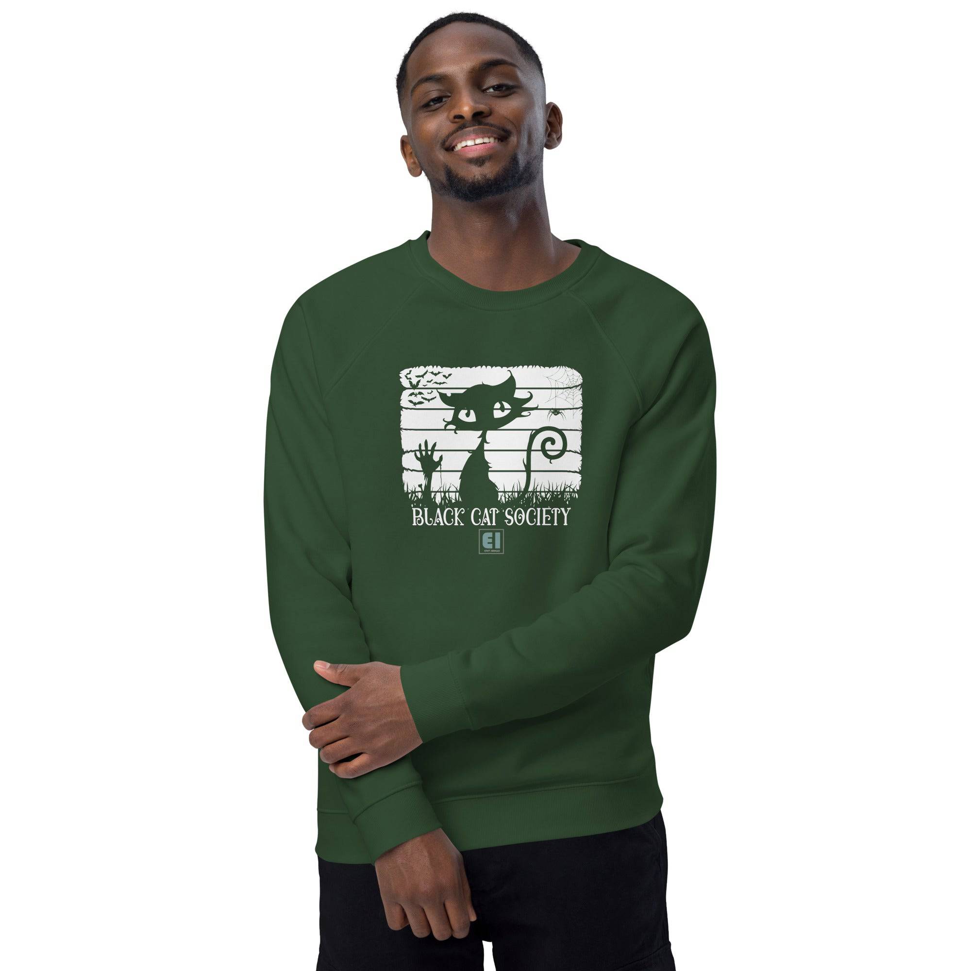 Unisex organic sweatshirt/Black-Cat - Enet Images