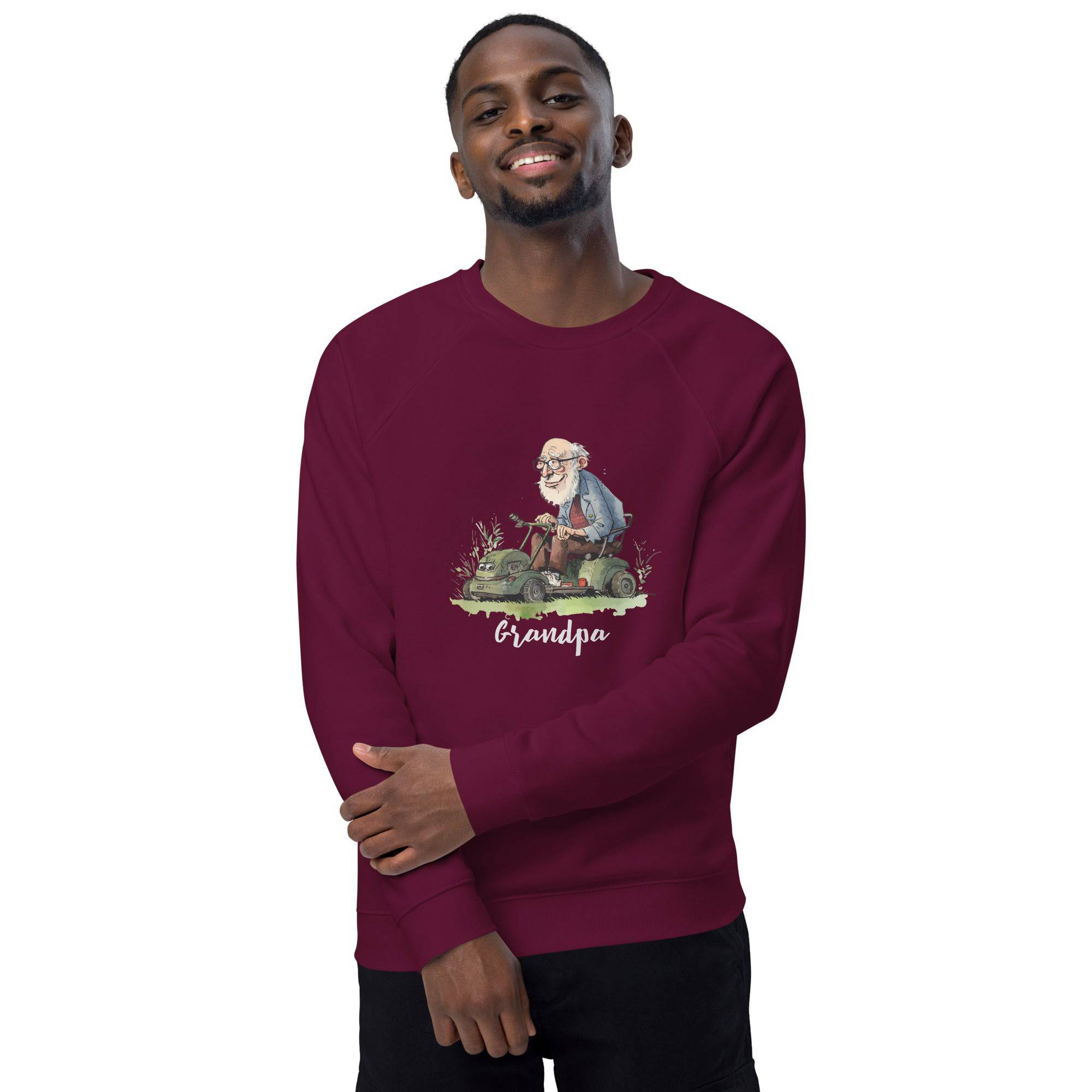 Unisex organic sweatshirt/Grandpa/Cutting-The-Lawn - Enet Images