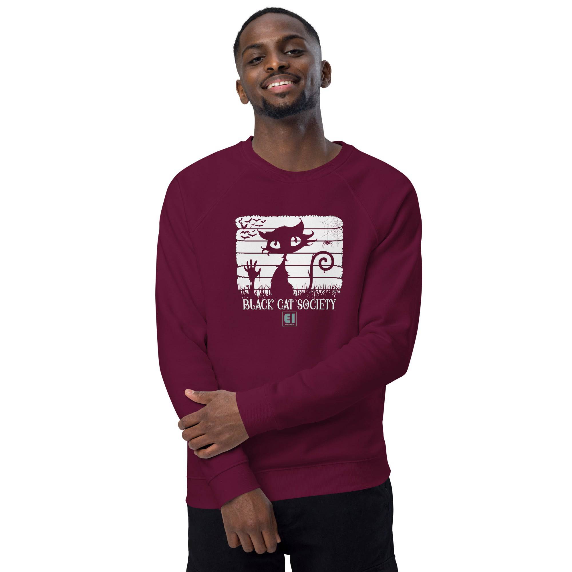 Unisex organic sweatshirt/Black-Cat - Enet Images