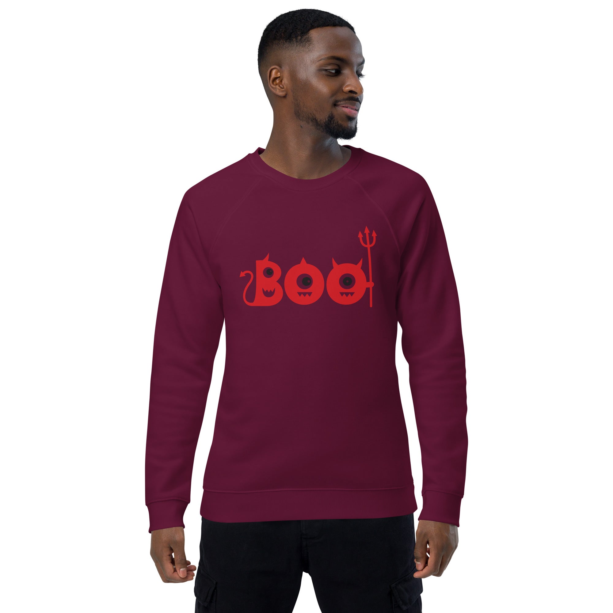 Unisex Organic Sweatshirt/Boo-Halloween - Enet Images