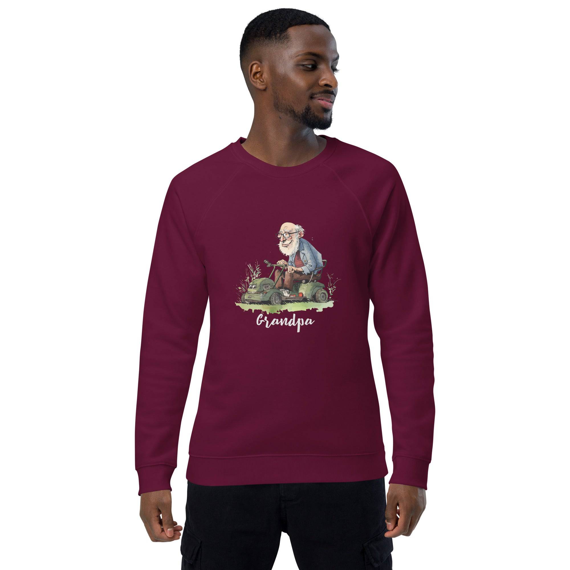 Unisex organic sweatshirt/Grandpa/Cutting-The-Lawn - Enet Images