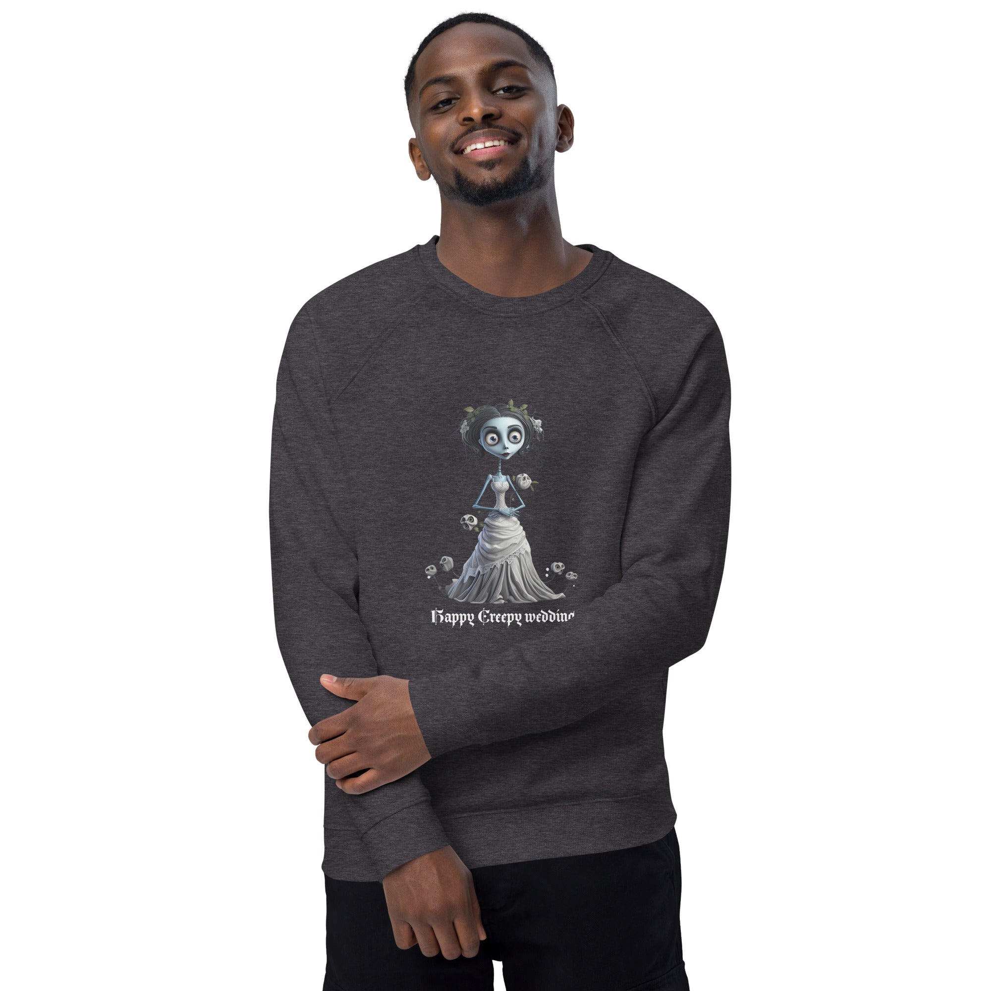 Unisex Organic Sweatshirt/Happy-Creepy-Wedding - Enet Images
