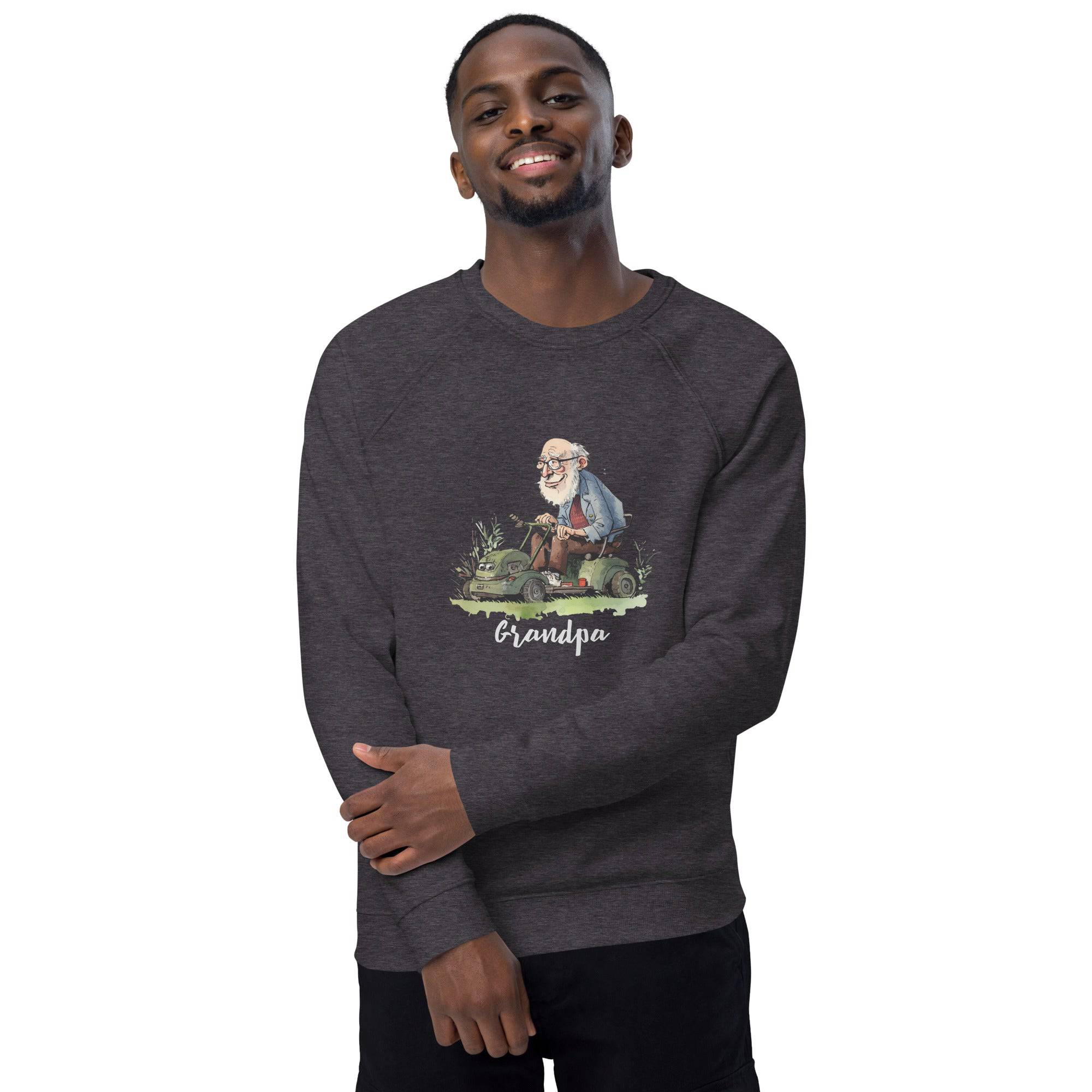 Unisex organic sweatshirt/Grandpa/Cutting-The-Lawn - Enet Images