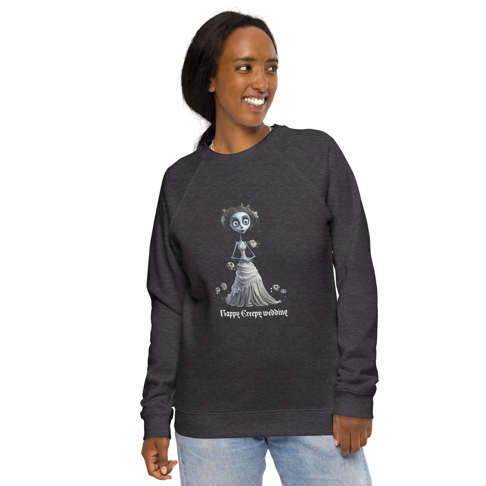Unisex Organic Sweatshirt/Happy-Creepy-Wedding - Enet Images