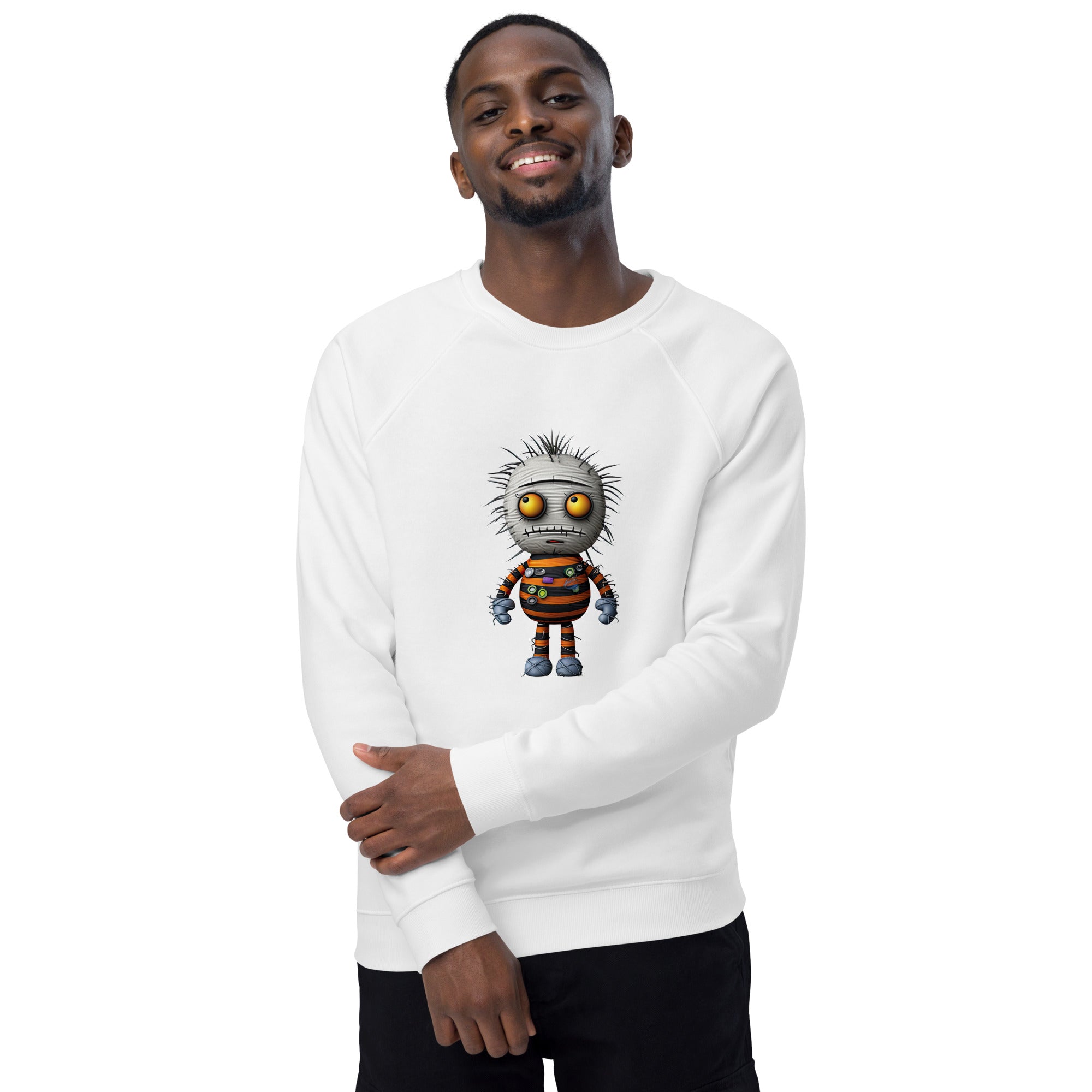 Unisex Organic Sweatshirt/Funny-Creepy-Doll - Enet Images