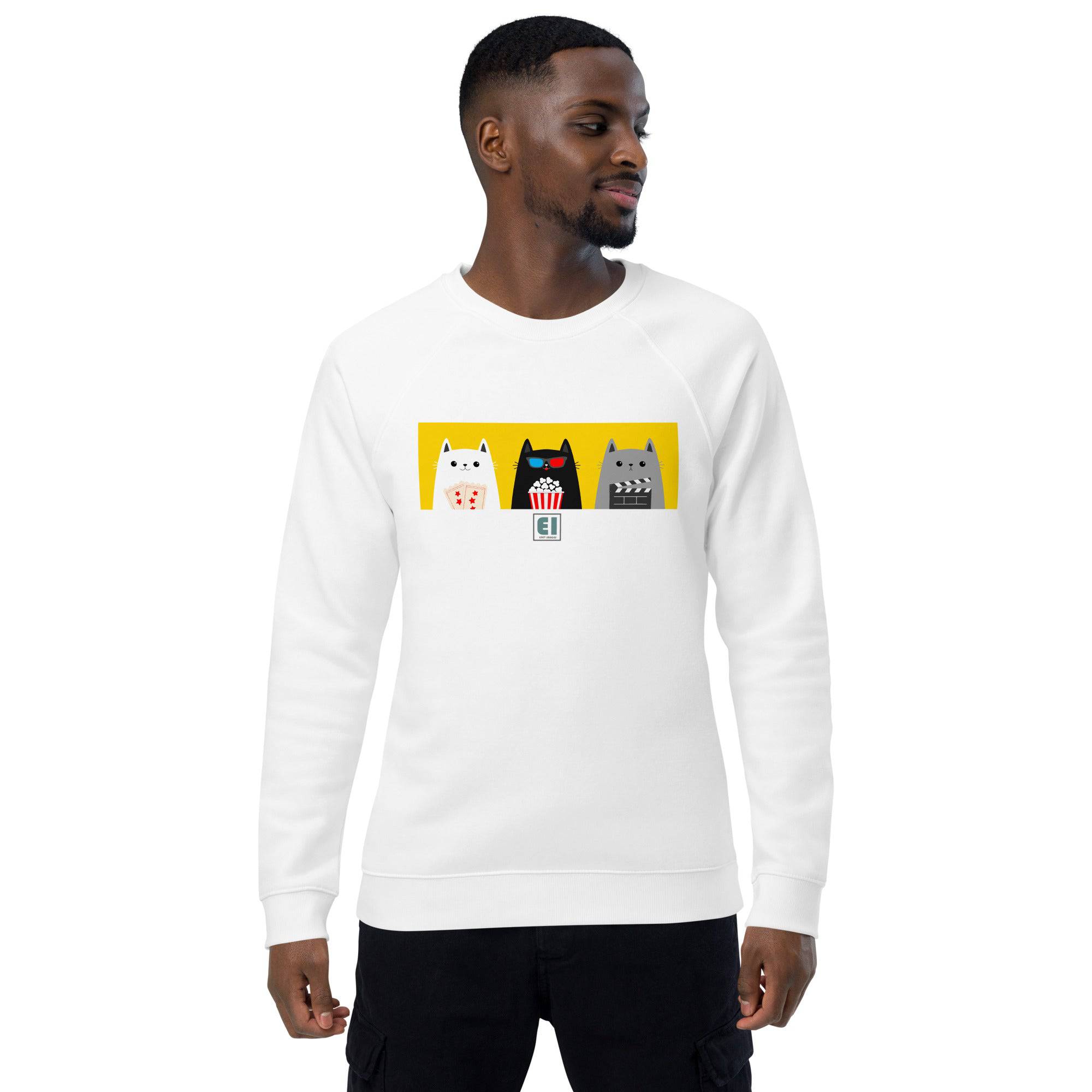 Unisex organic sweatshirt/Cats-Popcorn - Enet Images