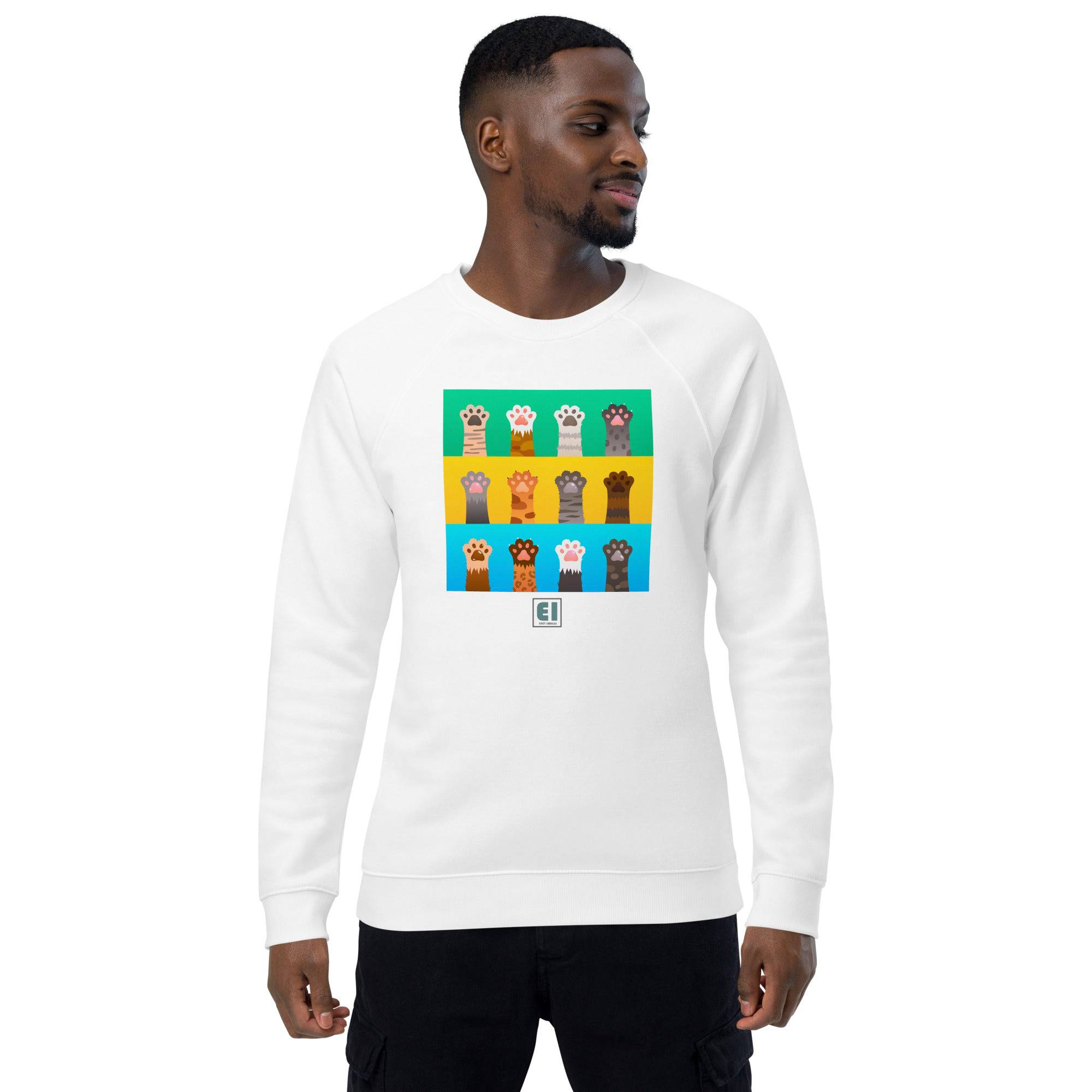 Unisex organic sweatshirt/Cat-Paws - Enet Images