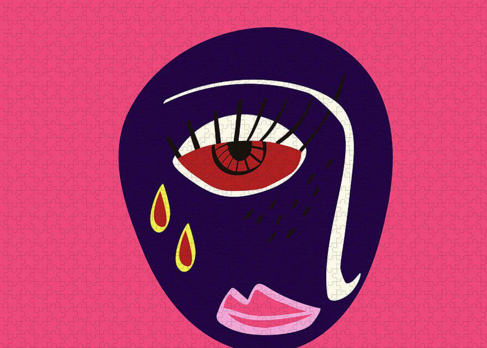 Abstract sad face - Puzzle - Enet Images