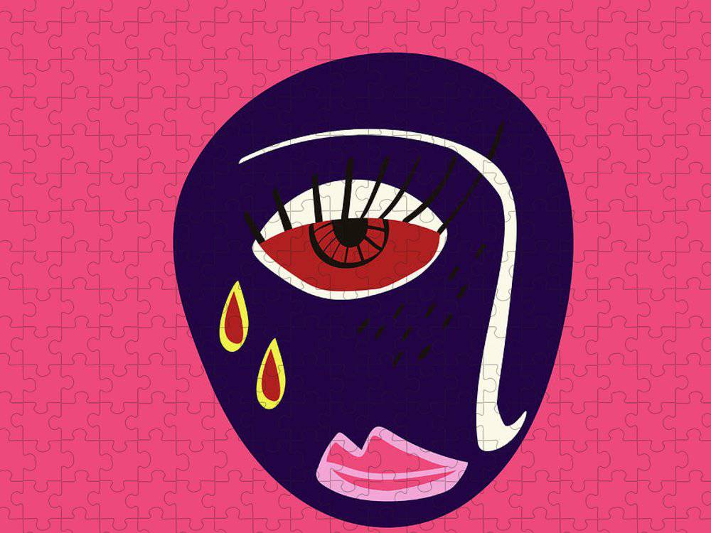 Abstract sad face - Puzzle - Enet Images