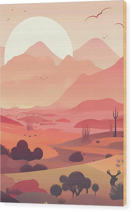 Boho Landscape 2 - Wood Print - Enet Images