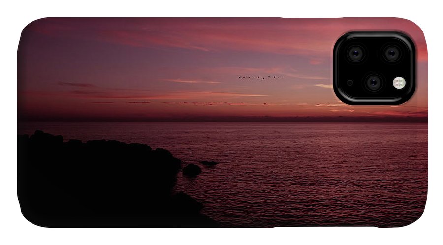 Flock Of Birds Against The Sunset - Phone Case - Enet Images