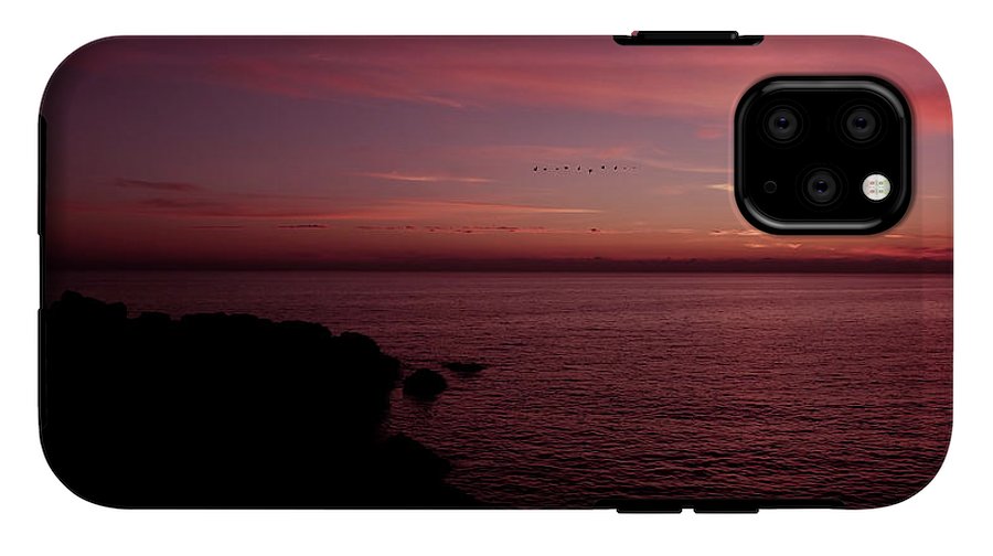 Flock Of Birds Against The Sunset - Phone Case - Enet Images
