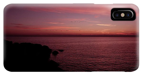 Flock Of Birds Against The Sunset - Phone Case - Enet Images