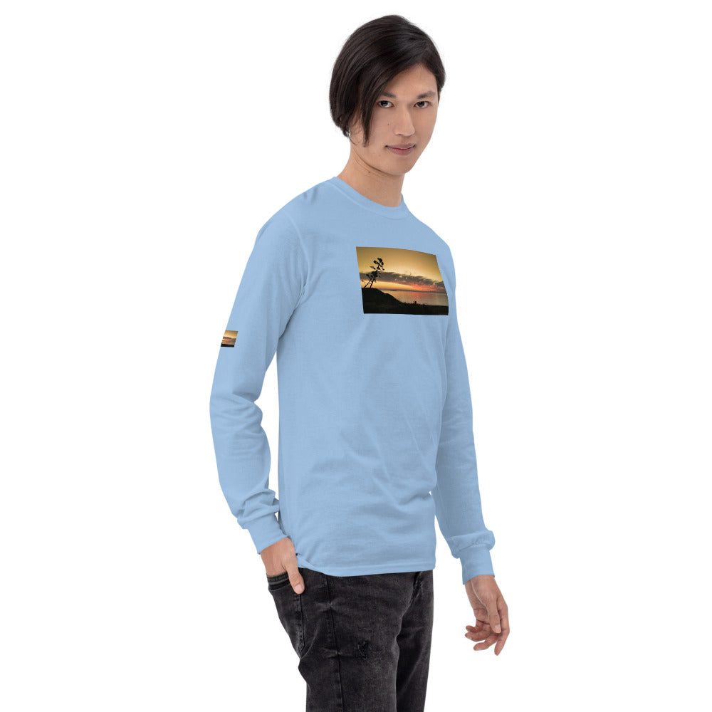 Men’s Long Sleeve Shirt/old tree against the sunset - Enet Images