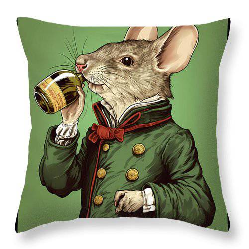 Now Serving Liquer - Throw Pillow - Enet Images