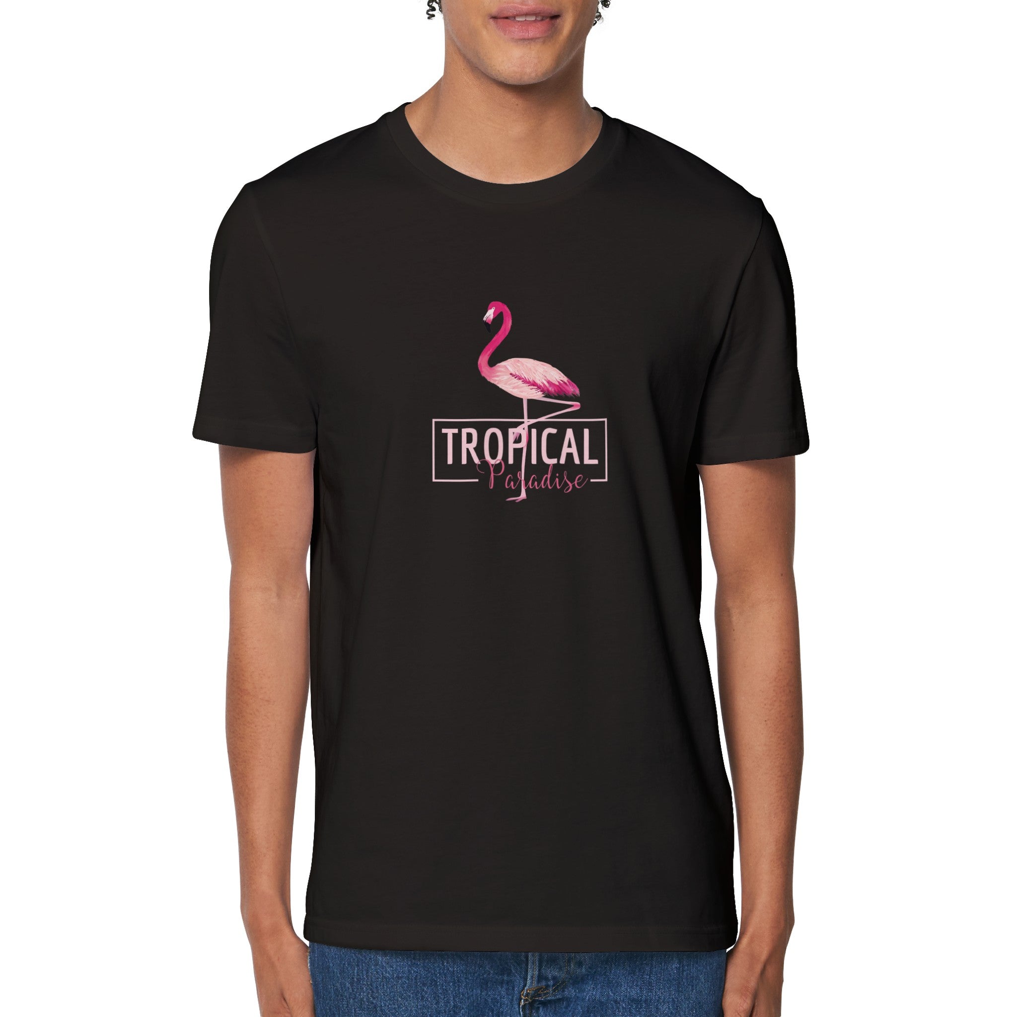 100% Organic Unisex T-shirt/Flamingo-Tropical-Paradise - Enet Images