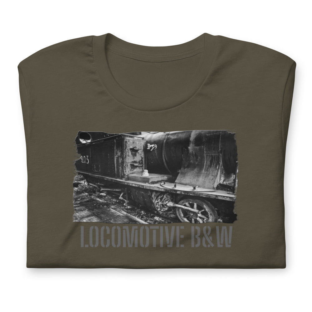 Short-Sleeve Unisex T-Shirt/Locomotive B&W/Personalized - Enet Images