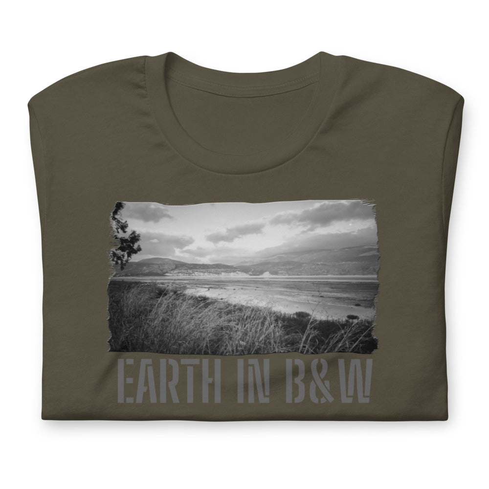 Short-Sleeve Unisex T-Shirt/Earth In B&W/Personalized - Enet Images