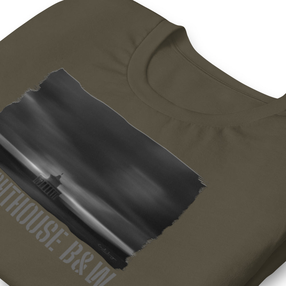Short-Sleeve Unisex T-Shirt/The Lighthouse B&W/Personalized - Enet Images