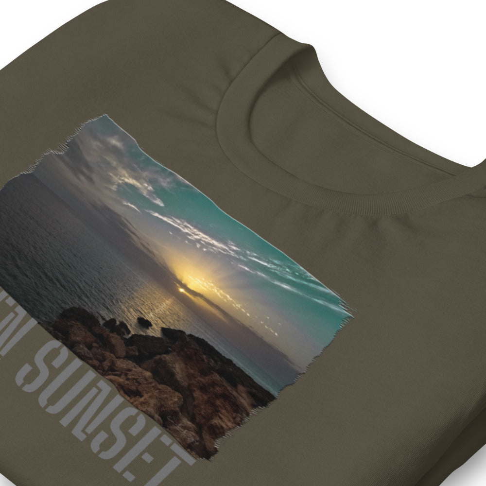 Short-Sleeve Unisex T-Shirt/Green Sunset/Personalized - Enet Images