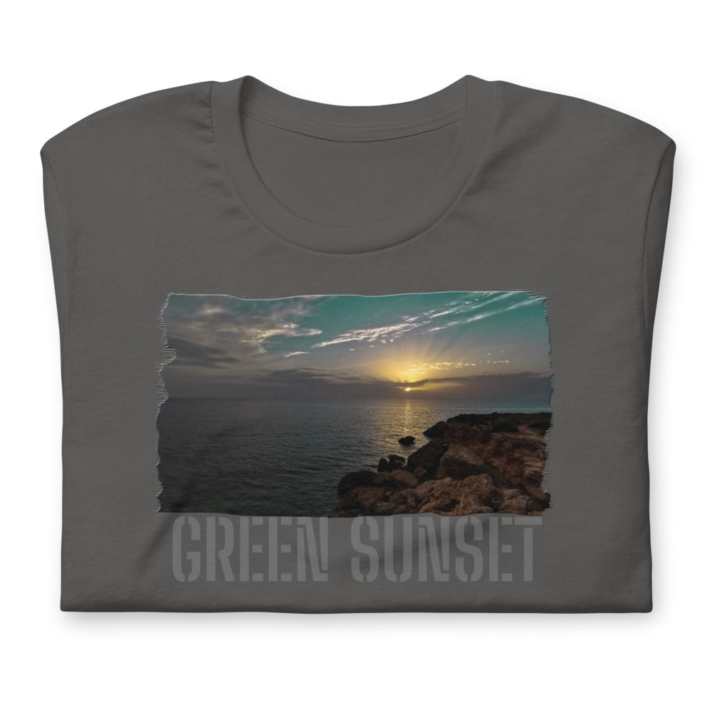 Short-Sleeve Unisex T-Shirt/Green Sunset/Personalized - Enet Images