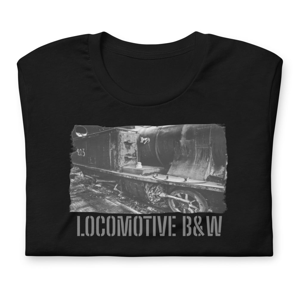 Short-Sleeve Unisex T-Shirt/Locomotive B&W/Personalized - Enet Images