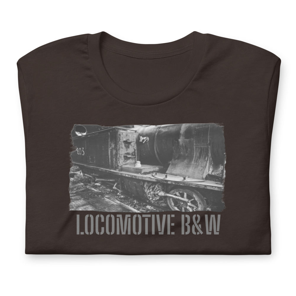 Short-Sleeve Unisex T-Shirt/Locomotive B&W/Personalized - Enet Images