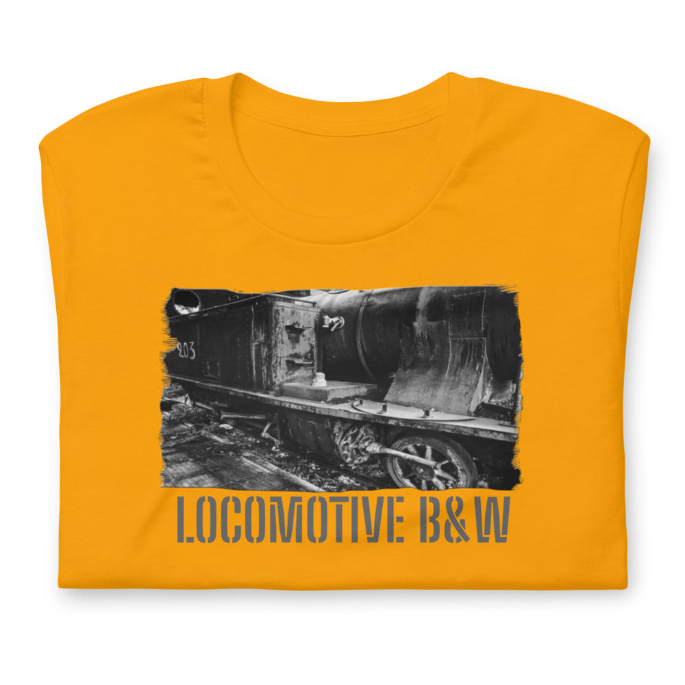 Short-Sleeve Unisex T-Shirt/Locomotive B&W/Personalized - Enet Images