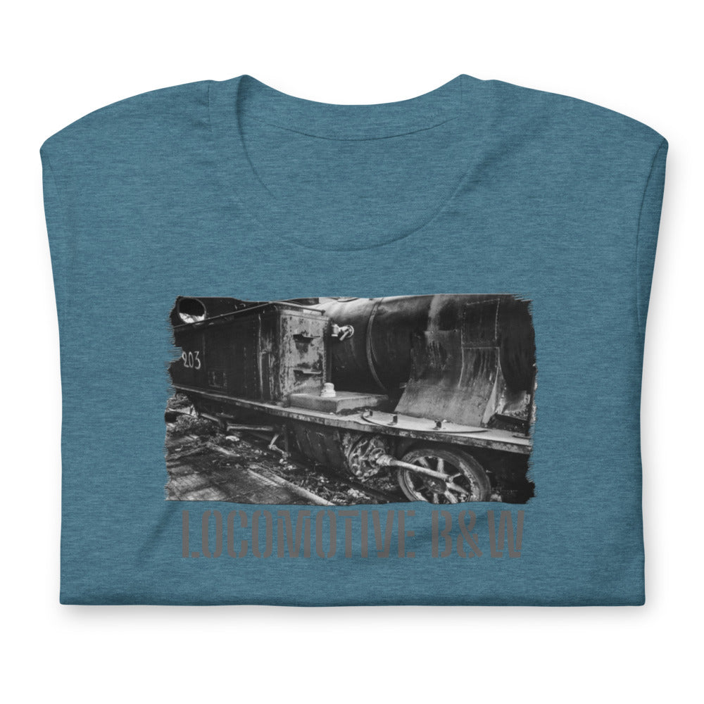 Short-Sleeve Unisex T-Shirt/Locomotive B&W/Personalized - Enet Images